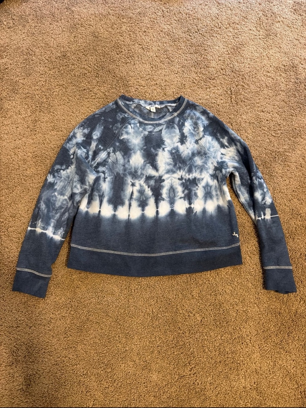 JoyLab Blue Tie Dye Crewneck Sweatshirt Long Sleeve Crewneck